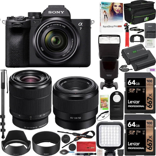 Sony a7 IV Mirrorless Camera with 28-70mm Lens With 2x 64 Lexar & Led Light. more