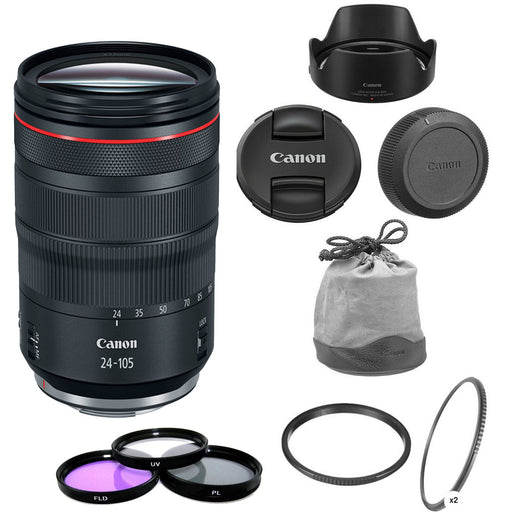 Canon RF 24-105mm f/4L IS USM Lens with 77mm Filter Kit & Filter Holders Bundle