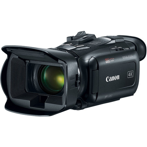 Canon Vixia HF G50 UHD 4K Camcorder (Black) with Fisheye Lens + 64GB Card + Battery + Video Light + Mic + Case + Tripod + Filter Kit