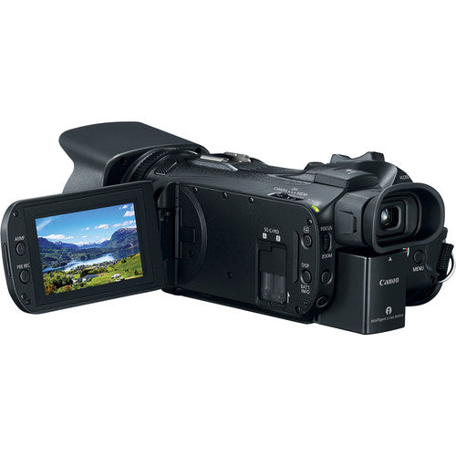 Canon Vixia HF G50 UHD 4K Camcorder (Black) with Fisheye Lens + 64GB Card + Battery + Video Light + Mic + Case + Tripod + Filter Kit