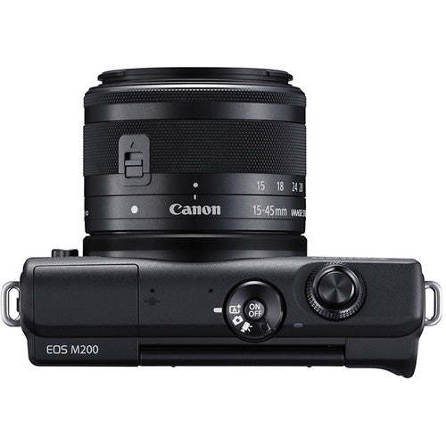 Canon EOS M200 Mirrorless Digital Camera with 15-45mm Lens | Flexible Tripod | UV Protection Filter | Pro Case | Card Reader Bundle