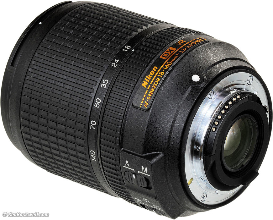 Nikon AF-S DX NIKKOR 18-140mm f/3.5-5.6G ED VR Lens with 64GB Ultimate Filter &amp; Flash Photography Bundle (White Box)