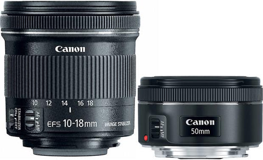 Canon 50mm f/1.8 and 10-18mm Portrait & Travel 2-Lens Kit