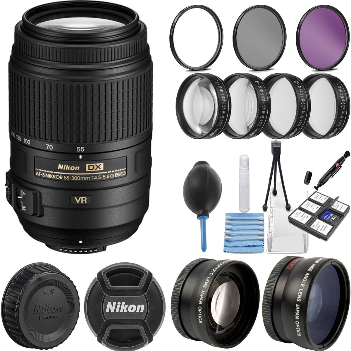 Nikon AF-S DX NIKKOR 55-300mm f/4.5-5.6G ED VR Lens with 58MM 