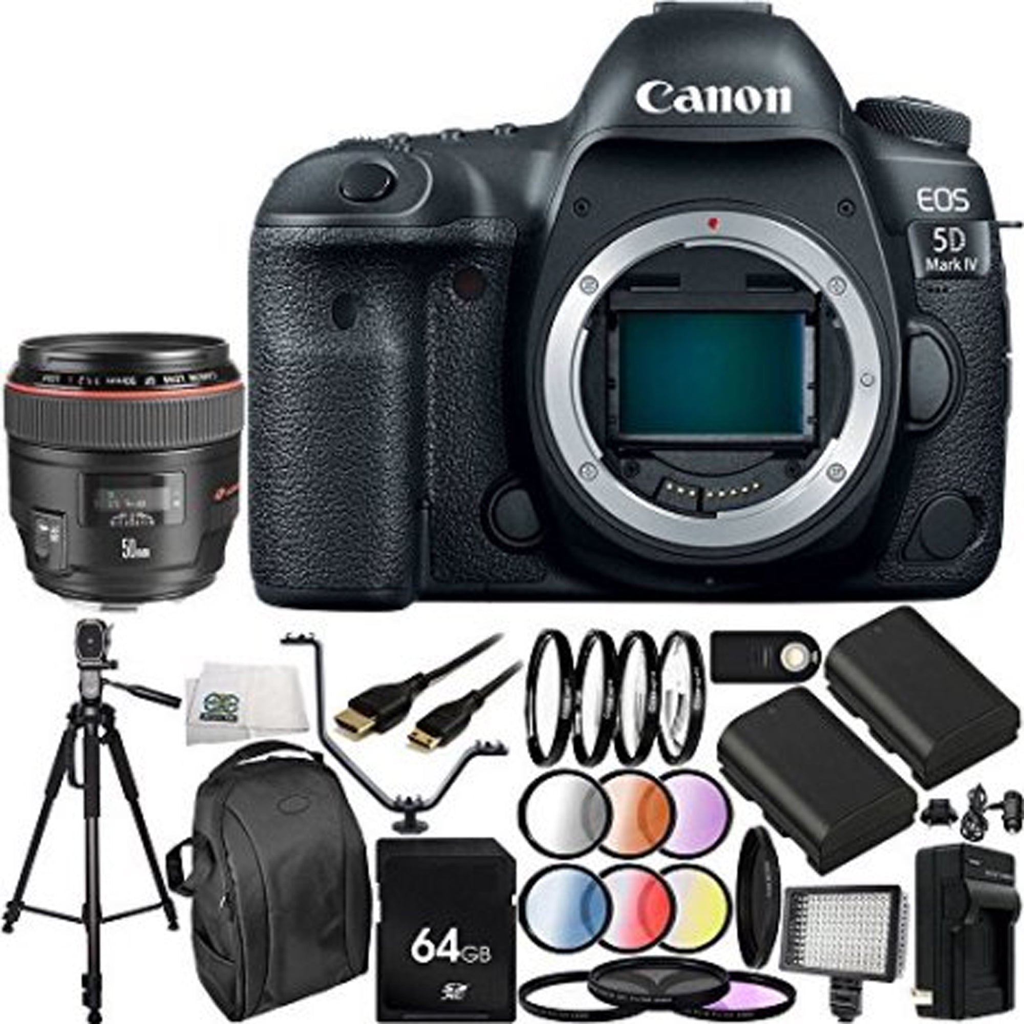 Canon EOS 5D Mark IV DSLR Camera with EF 50mm f/1.2L USM Lens 30PC 