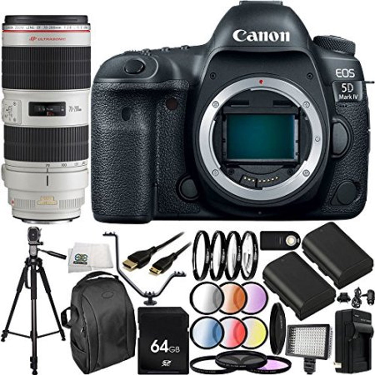 Canon EOS 5D Mark IV DSLR Camera with EF 70-200mm f/2.8L IS II USM 