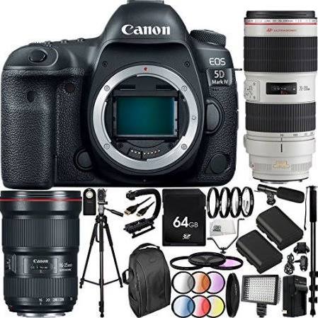 Canon Eos 5D Mark IV DSLR Camera with EF 16-35mm f/2.8L III USM Lens & EF 70-200mm f/2.8L Is II USM Lens Deluxe Bundle