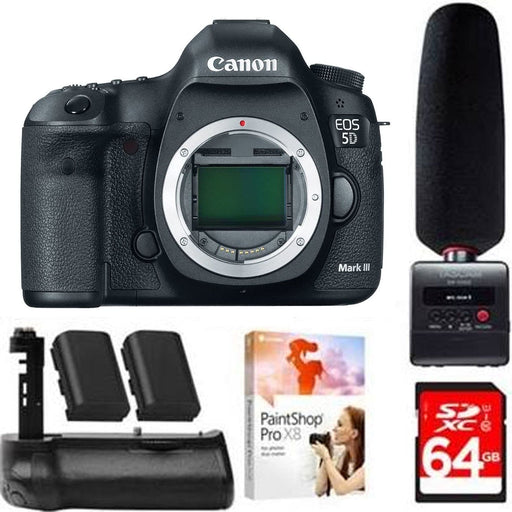 Canon EOS 5D Mark III/IV DSLR Body Tascam Audio Recorder & Microphone Kit