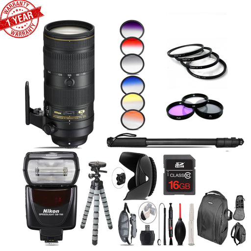 Nikon AF-S 70-200mm f/2.8E | Nikon SB-700 AF Speedlight - 16GB Accessory Kit