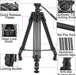 NJA 72&quot; Video Tripod, Professional Heavy Duty Aluminum &amp; Tripod Dolly Bundle