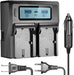 NJA Dual LCD Battery Charger for Canon LP-E6/n Battery Compatible with Canon 7D 6D 5D II III 5Ds R 70D 60D 6D a 80