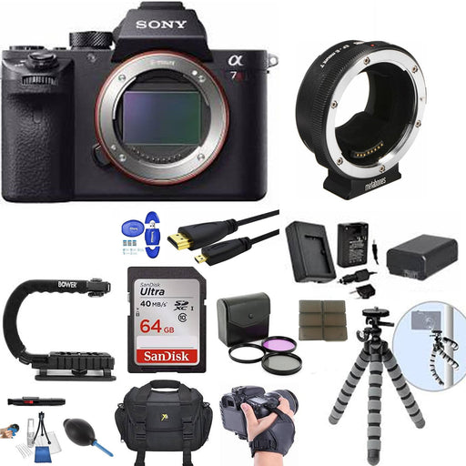 Sony Alpha a7R II Mirrorless Digital Camera w/ Smart Adapter & 64GB Bundle
