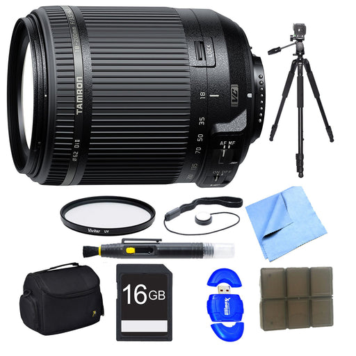 Tamron 18-200mm Di II VC All-In-One Zoom for Canon / Nikon Lens |16GB Bundle Includes Filter Kit & More