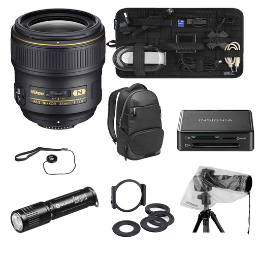 Nikon AF-S NIKKOR 35mm f/1.4G Lens With Insignia Card Reader & More