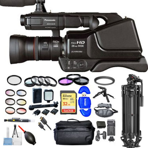 Panasonic AG-AC8PJ/HC-MDH3 AVCCAM HD Shoulder-Mount Camcorder with Sandisk 32GB MC | Filters | Tripod | Large Case | Extra Battery More Mega Bundle