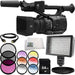 Panasonic AG-UX90 4K/HD Professional Camcorder 8PC Accessory Bundle Includes 64GB SD Memory Card + 3 Piece Filter Kit (UV + CPL + FLD) + MORE