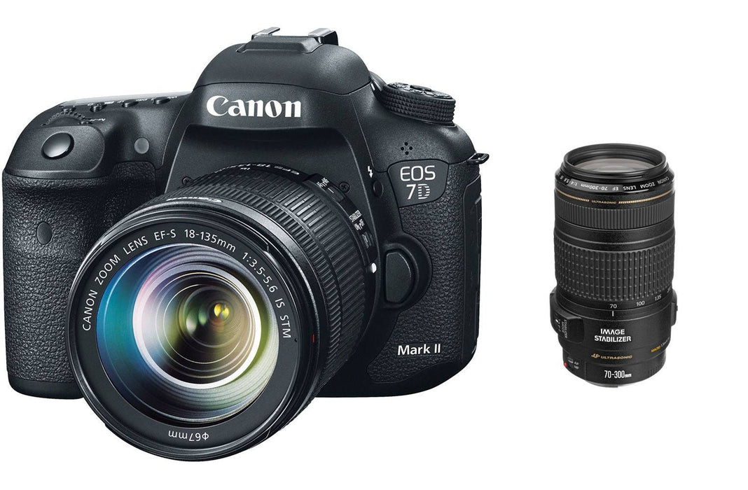Canon EOS 7D Mark II DSLR Camera with 18-135mm and 70-300mm Lenses Kit