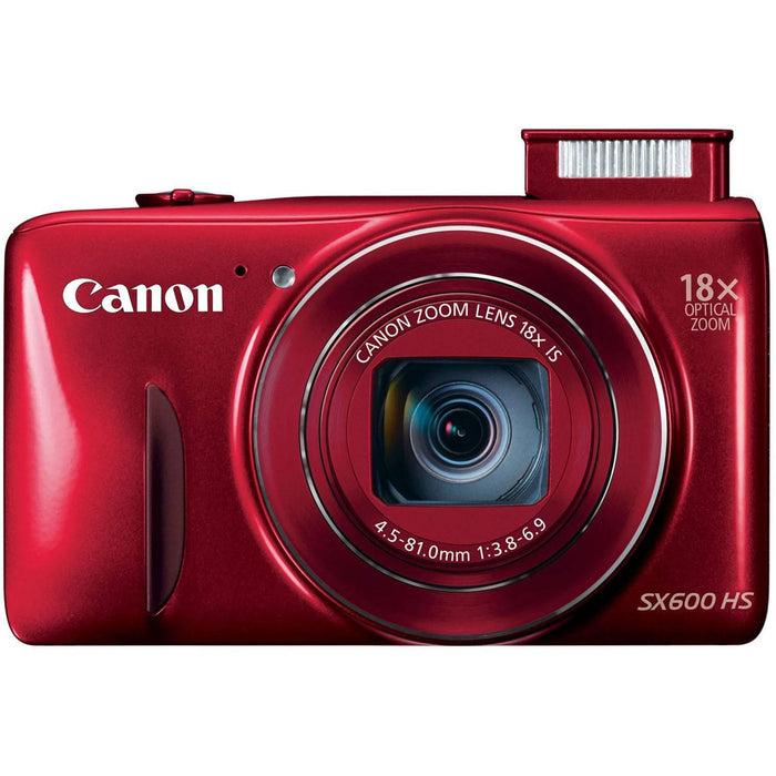 Canon PowerShot SX600 HS Digital Camera (Red)
