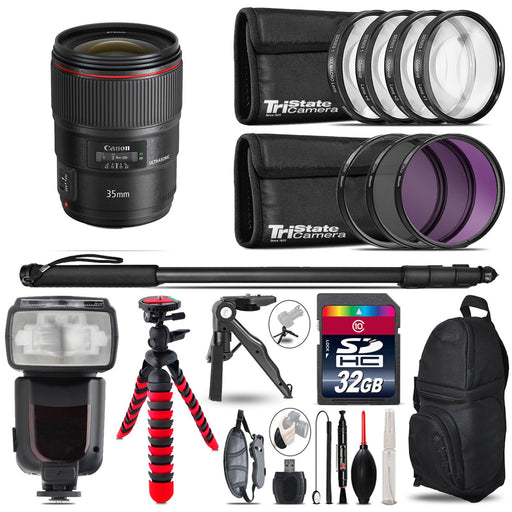 Canon EF 35mm f/1.4L II USM Lens With Colour Filter & More