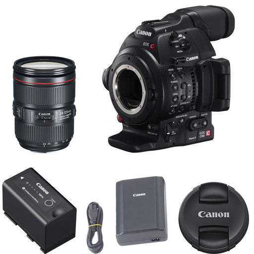 Canon Eos C100 Mark II with Dual Pixel CMOS AF & EF 24-105mm f/4L Is II USM Zoom Lens Kit