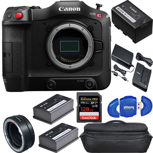 Canon EOS C70 Cinema Camera (RF Lens Mount) with 2x Spare Batteries & Additional Accessories