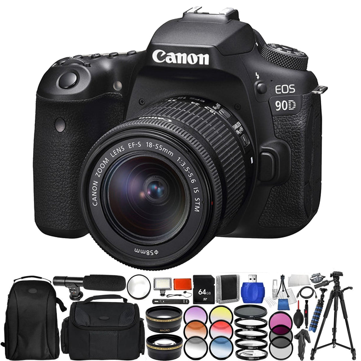 Canon EOS 90D DSLR Camera with 18-55mm Lens Pro Essential