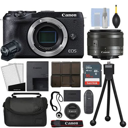 Canon EOS M6 Mirrorless Digital Camera with 15-45mm Lens With Professional Kit