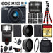 Canon EOS M100 Mirrorless Digital Camera with 15-45mm Lens| Flash | UV FLD CPL Filter Kit | Wide Angle &amp; Telephoto Lens | Camera Case