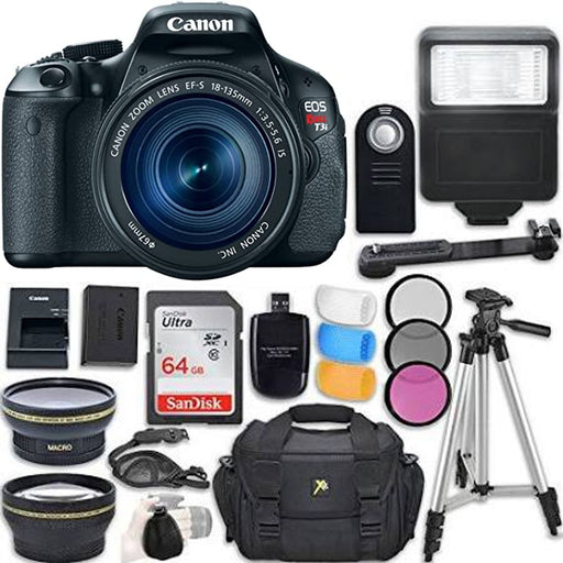 Canon EOS Rebel T3i DSLR Camera with EF-S 18-135mm f/3.5-5.6 IS Lens Starter Bundle