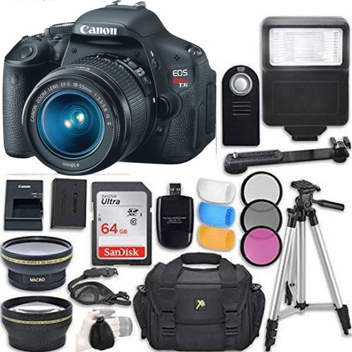 Canon EOS Rebel T3i DSLR Camera with EF-S 18-55mm IS II Lens Starter Essential Package