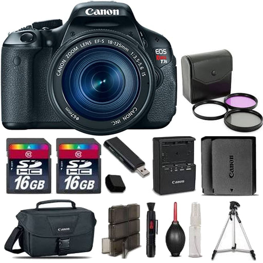 Canon EOS Rebel T3i DSLR Camera with EF-S 18-135mm f/3.5-5.6 IS Lens & Additional Accessories