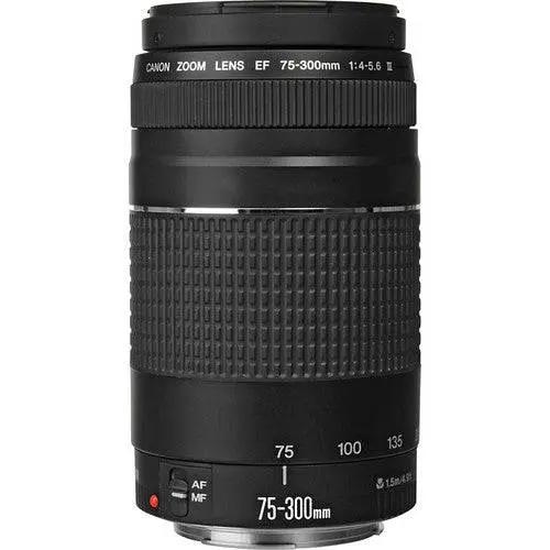 Canon EF 75-300mm f/4.0-5.6 III Lens + 58mm Accessory Bundle