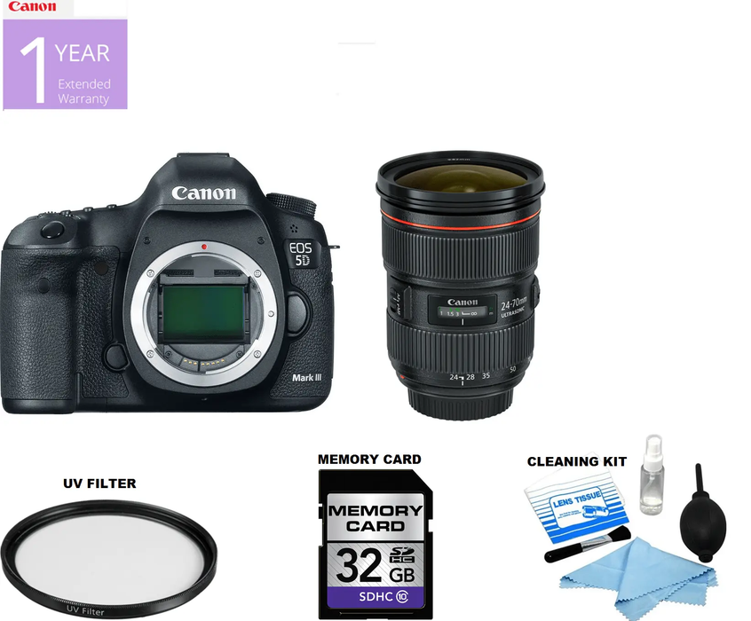 Canon EOS 5D Mark III / IV DSLR w/Canon 24-70mm f/2.8L EF II USM Lens USA