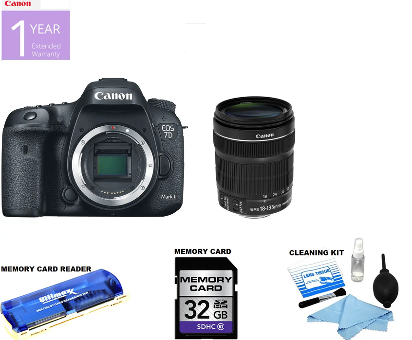 Canon EOS 7D Mark II DSLR Camera with 18-135mm Lens USA