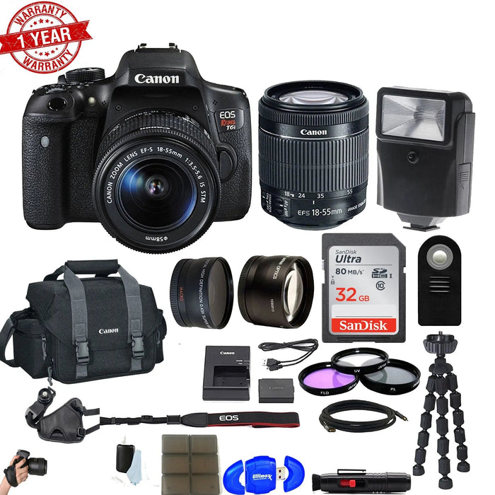 Canon EOS Rebel T6i/800D DSLR Camera with 18-55mm Bundle