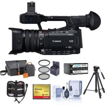 Canon XF200 High Definition 1080p Camcorder, 20X Optical Zoom - Bundle with Video Bag, 32GB Compact