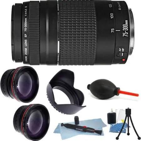 Canon Zoom Telephoto EF 75-300mm f/4.0-5.6 III Autofocus Lens + 58mm Accessories