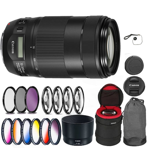 Canon EF 70-300mm f/4-5.6 IS II USM Lens With Professional Pouch and More