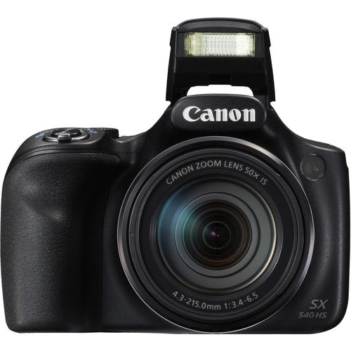 Canon PowerShot SX540 HS Digital Camera with | Extra Battery | Digital Flash | Camera Case | 16GB Class 10 Memory Card
