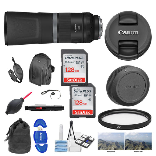 Canon RF 800mm f/11 IS STM with 2x 128GB Sandisk Extreme Starter Package
