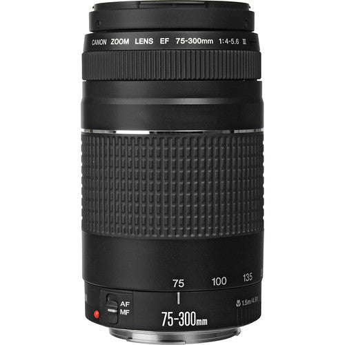 Canon 75-300mm f/4.0-5.6 EF III Lens with with 650-300mm Telephoto Lens Bundle