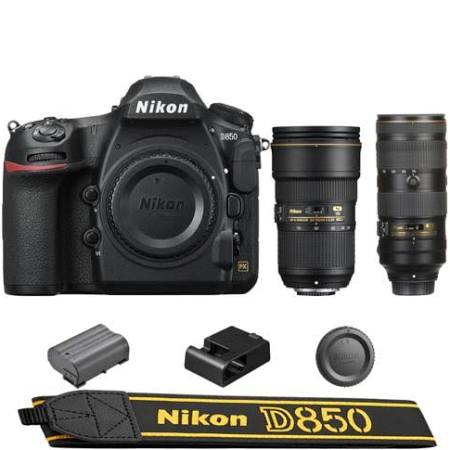 Nikon D850 DSLR Camera + 24-70mm f/2.8E ED VR + 70-200mm f/2.8E FL