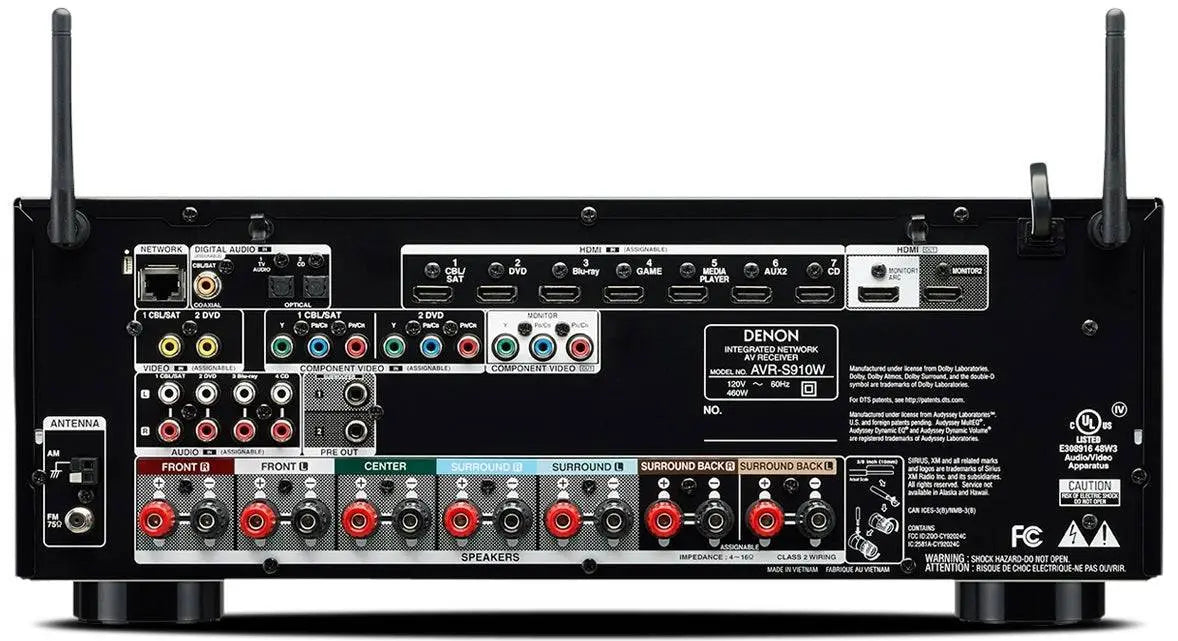 Denon AVR-S910W 7.2-Channel Network AV Receiver (Black)