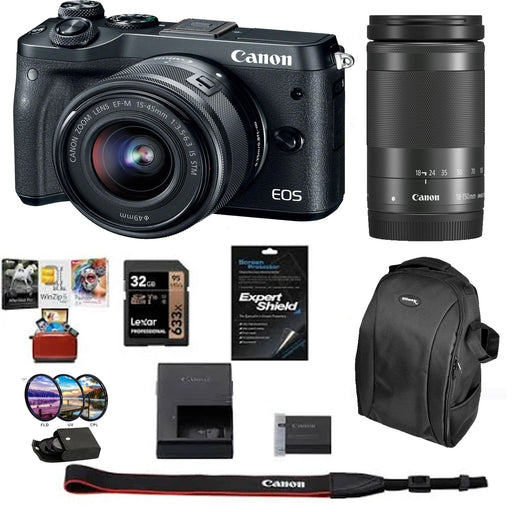 Canon EOS M6 Mirrorless Digital Camera with 18-150mm Lens With 32GB Memory Card &amp; More