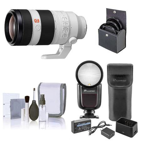 Sony FE 100-400mm f/4.5-5.6 GM OSS Lens for Sony E w/Zoom Li-on X R2 Flash Kit - NJ Accessory/Buy Direct & Save