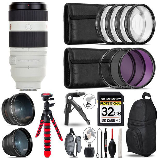 Sony FE 100-400mm f/4.5-5.6 GM OSS Lens - 3 Lens Kit + Tripod + Backpack - 32GB Accessory Bundle - NJ Accessory/Buy Direct & Save