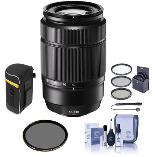 FUJIFILM XC 50-230mm f/4.5-6.7 OIS II Lens (Black) Bundle with Circular Polarizing Filter, Digital Filter Set &amp; Accessories