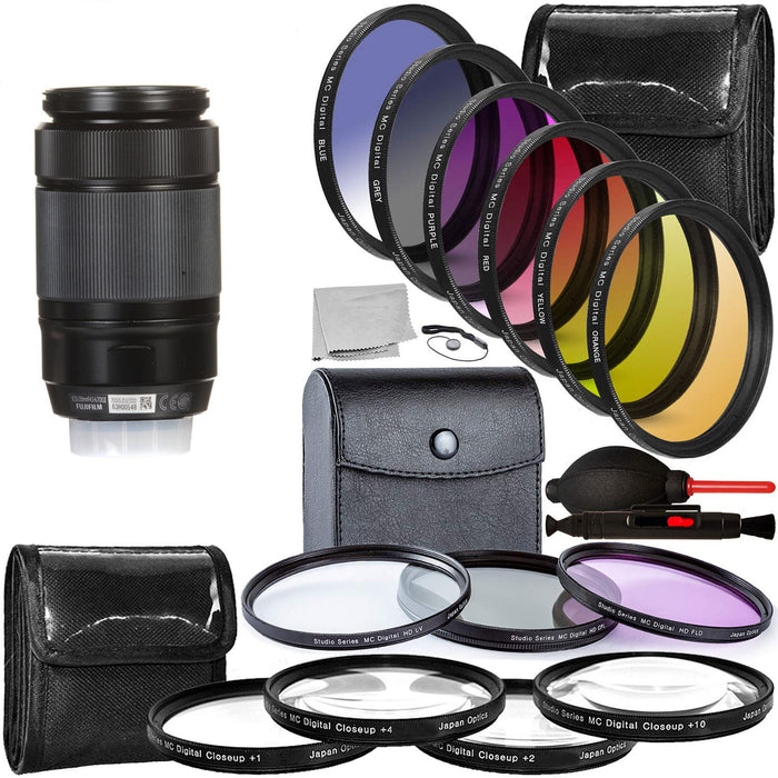 FUJIFILM XC 50-230mm f/4.5-6.7 OIS II Lens (Black) Bundle with Filter Sets and More