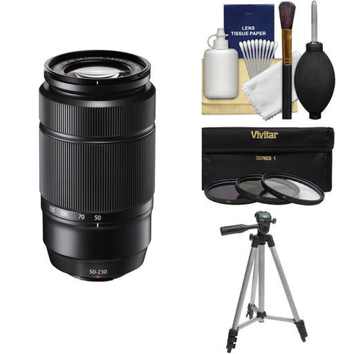 FUJIFILM XC 50-230mm f/4.5-6.7 OIS II Lens (Black) With Tripod and Accessories