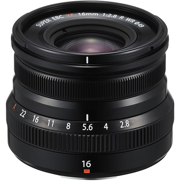 FUJIFILM XF 16mm f/2.8 R WR Lens (Black) Accessory Bundle